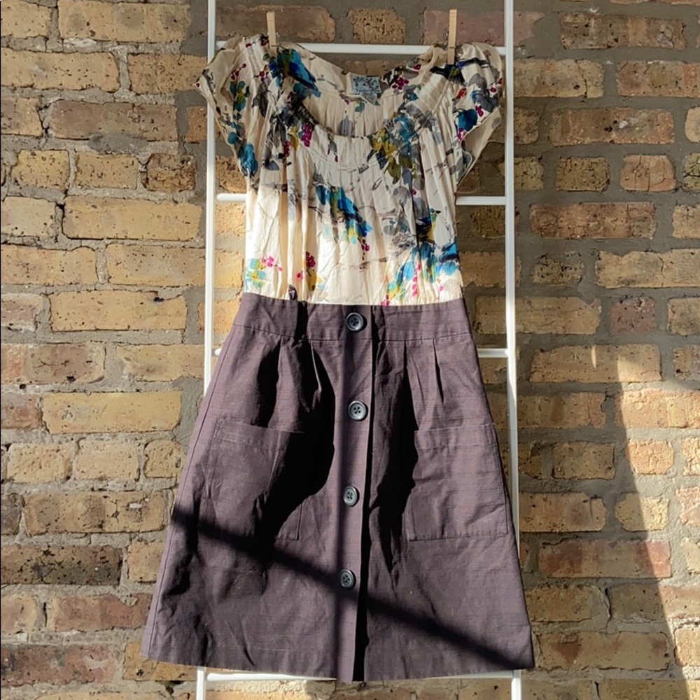 Anthropologie bird print dress size 6